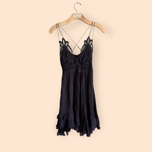 Free people one Black Lace mini dress
